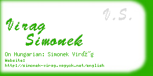 virag simonek business card
